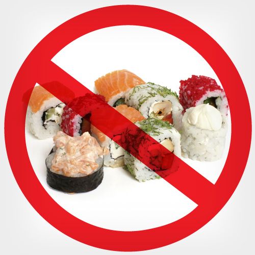 You can’t have raw fish if you are pregnant!